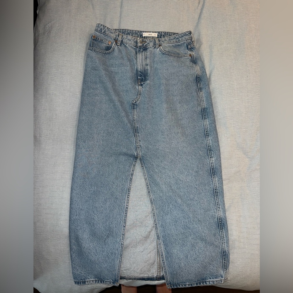 MANGO- long denim skirt